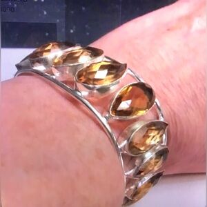 Morganite Stamped Solid 925 Sterling Silver Bracelet